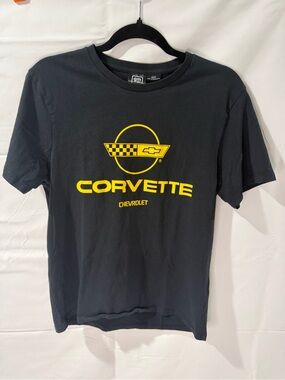 Corvette Black Graphic Tee - Yellow Logo